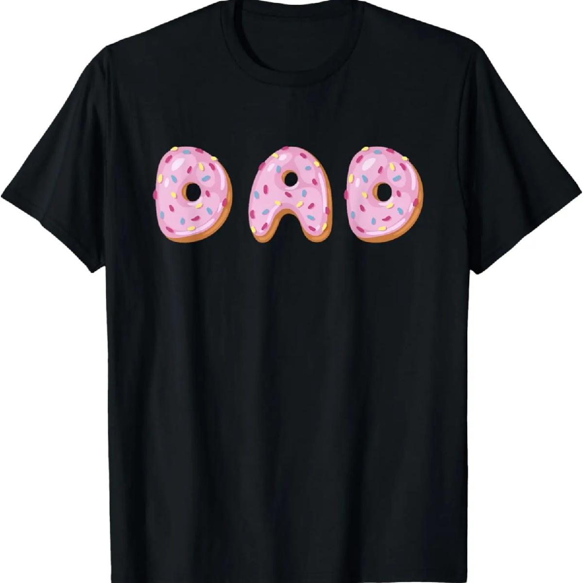 

Funny Dad Doughnut Donut Sprinkles Glazed Donuts Design T-Shirt XXXXXL чорний