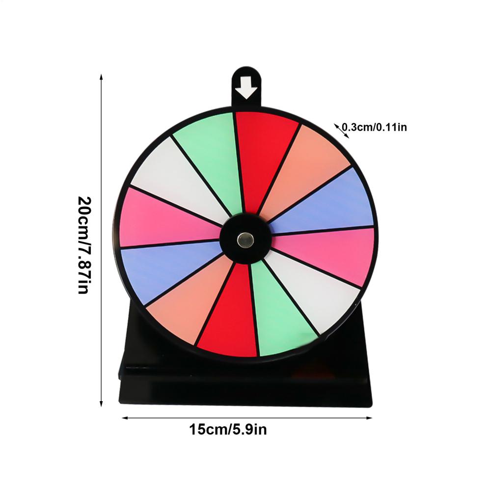 Prize Wheel 12 Slots Spin The Wheel Erasable Fortune Roulette Tabletop Board for Carnivals Classroom Family Night Corporate