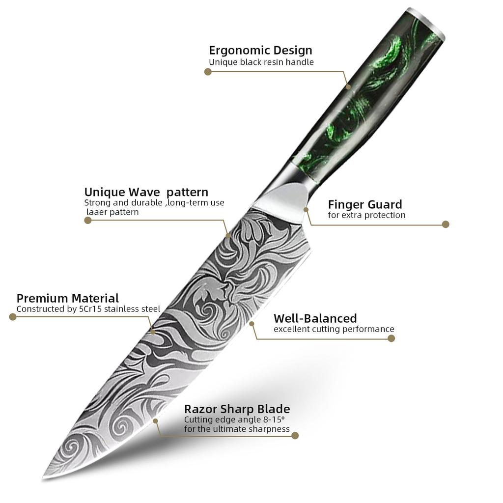 Stainless Steel Professional Japanese Kitchen Knives Durable Slicing Boning Paring Bread Utility Knife Chef Cleaver Meat Knife
