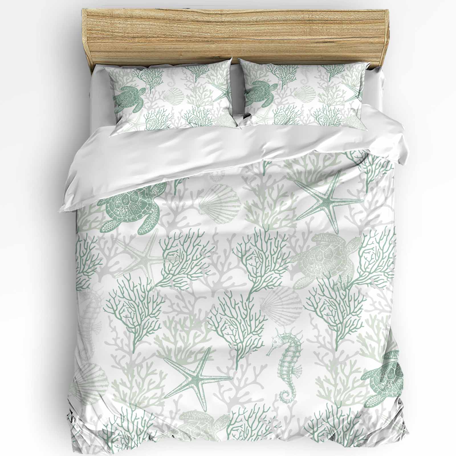 

Sea Turtle Blue Starfish Shell Duvet Cover With Pillow Case Custom 3pcs Bedding Set Quilt Cover Double Bed Home Textile EU single(135x200cm)