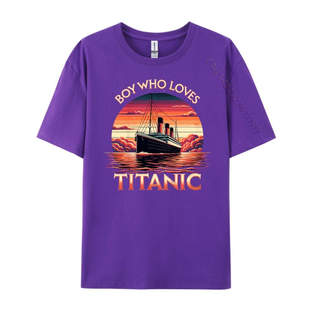 Kids Who Loves The Titanic XS Graphic T Shirts Youth T Shirt Men Vintage