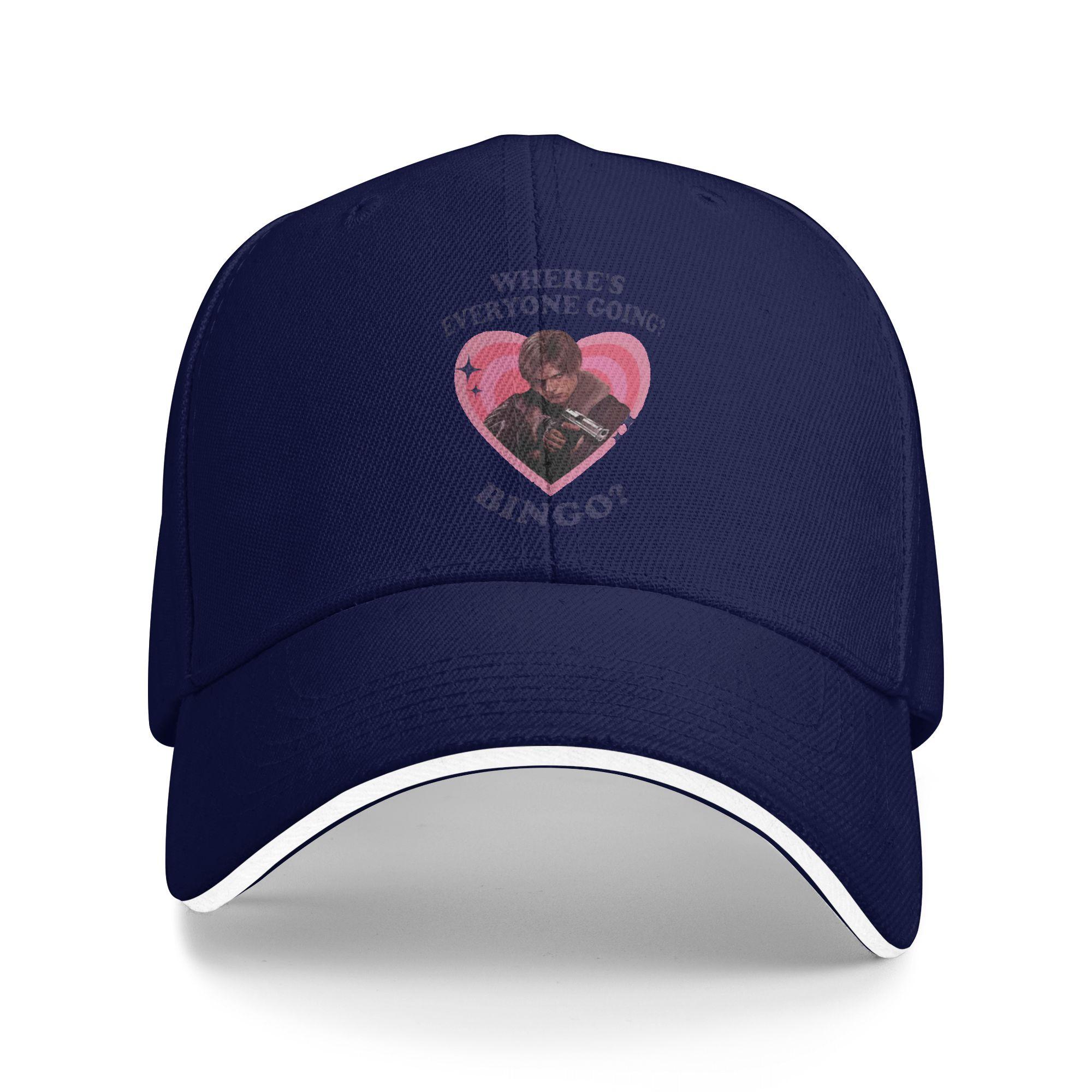 

Leon Kennedy Where s Everyone Going Bingo Residents Evils Baseball Cap Fashion Trucker Hat Summer Men Tennis Skate Snapback Cap As Picture темно-синього кольору