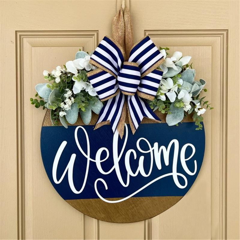 Handcrafted Wooden Letter Bowknot Holiday Garlands User friendly Door Or Wall Hanging For Seasonal Homes Decoration