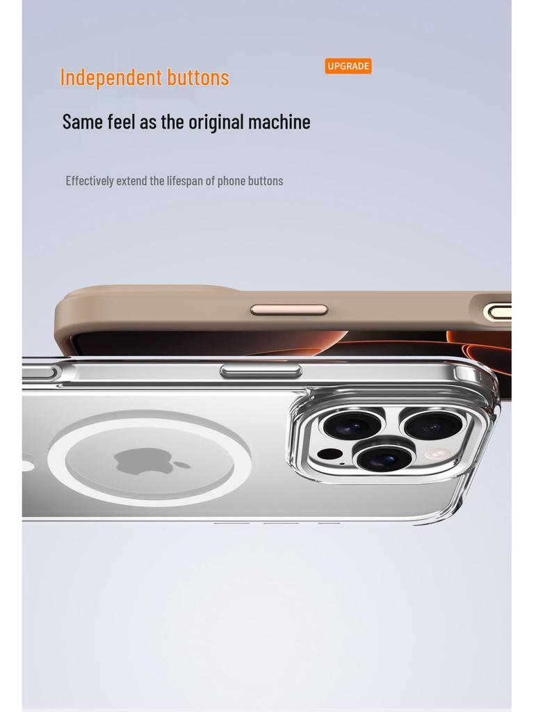 Compatible iPhone 15 Pro/16 Pro Max Magnetic Transparent Matte Protective Case
