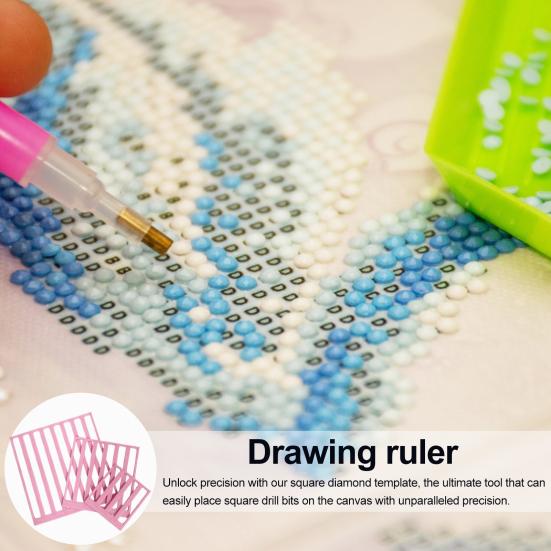 3 Stück Strassmalerei Lineal Werkzeug DIY Strasskunst Quadratische Vorlage Ausrichtungswerkzeug Strassmalerei Anleitung Zubehör Enthusiasten Geschenk