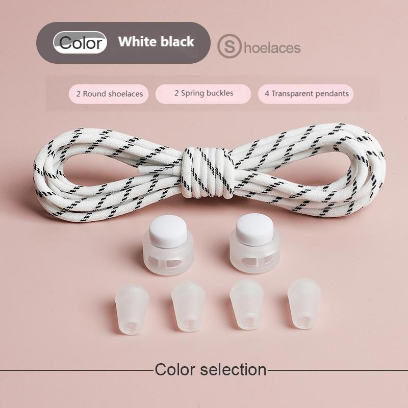 

Round Elastic No Tie Shoelaces, Spring Lock Quick Rubber Lazy Laces Sneaker Accessories for Men Women Kids 100cm