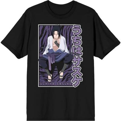 T-shirt Graphique Noir pour Homme Personnage Sasuke Uchiha Naruto Shippuden