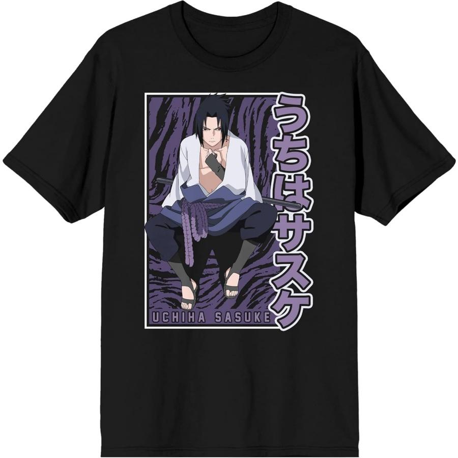 Наруто Шиппуден Саске Учиха Персонаж Мужская Черная Графическая Футболка XXXXXL разноцветный