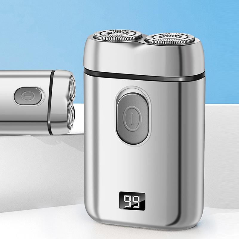 New shaver mini shaver electric rechargeable men's portable LCD razor double head two head beard knife