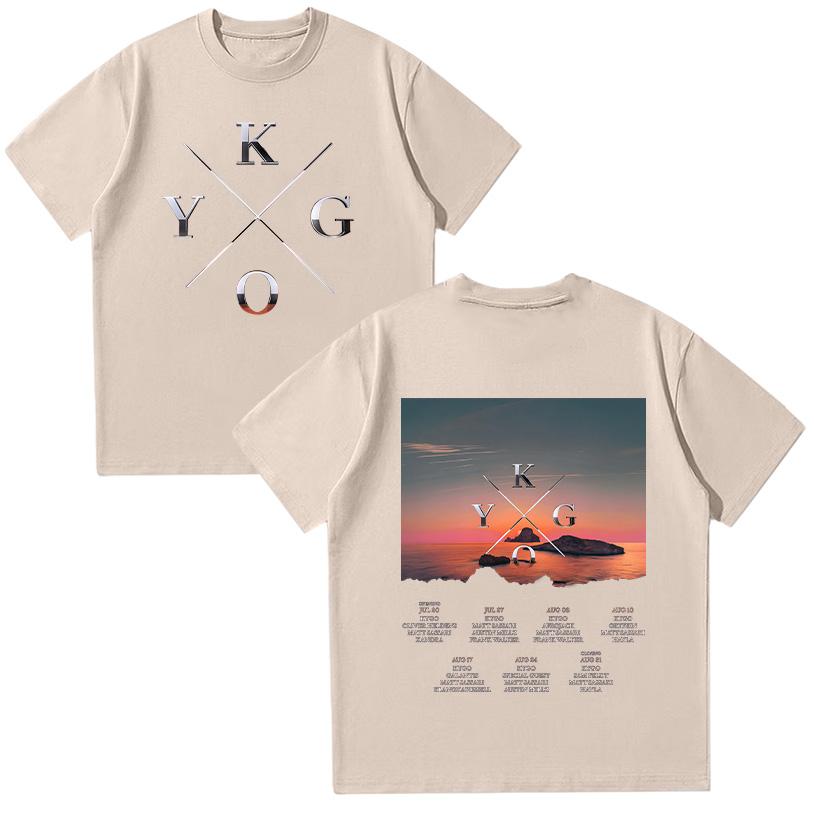 Kygo World Tour 2025 T-shirt Cotton O-neck Summer Casual T Shirts Oversized Women Men Short Sleeve Clothing Trendy Aesthetic Tee