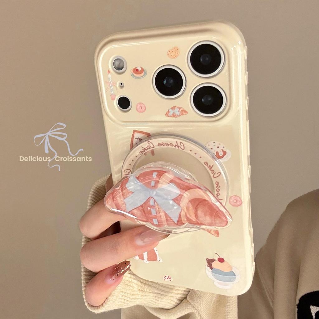 Creative Bread House Stand Phone Case for iPhone 16, iPhone 17, iPhone 17 Pro Max