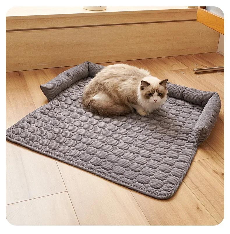 1PC Winter Warm Dog Bed Mats Super Soft Plush Pet Blanket Pad Mat for Small Dogs Plush Neck Pillow Cat Nest Travel & Indoor