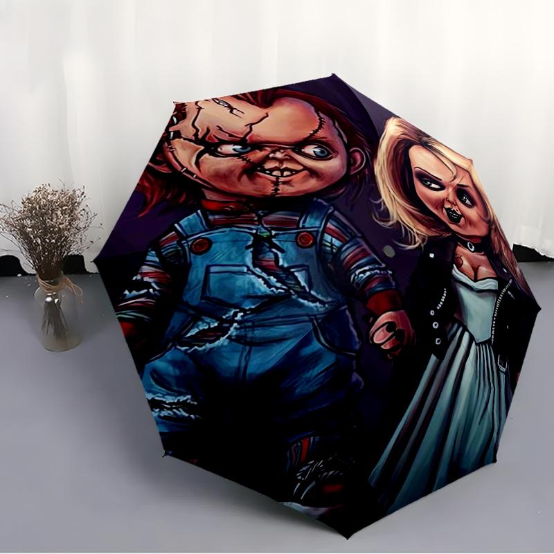 Chucky Fashionable Automatic Opening/Closing Folding Umbrella. Portable and Foldable, Ideal for Gift, Travel, and Daily Use.