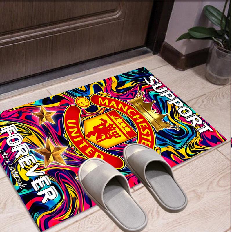 Tappeto con Fantasia Manchester United F.C., Tappetino da Interno/Esterno, per Picnic, Sala Giochi, Camera da Letto, Ufficio, Soggiorno, Tappeto Decorativo per la Casa, Regalo di Compleanno