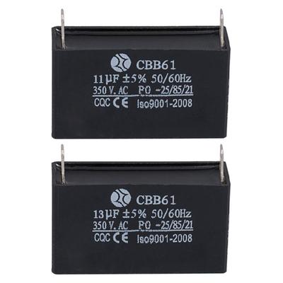 Electrical Power Relays Connecting Capacitor CBB61 11uF/13uF 350V Starting Run Capacitor with 2 Terminals Connections