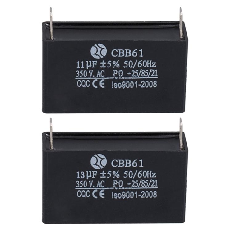 Electrical Power Relays Connecting Capacitor CBB61 11uF/13uF 350V Starting Run Capacitor with 2 Terminals Connections