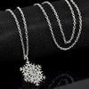 Fashion Charms Lady Crystal Snowflake Zircon Flower Silver Plated Necklaces Jewelry For Women