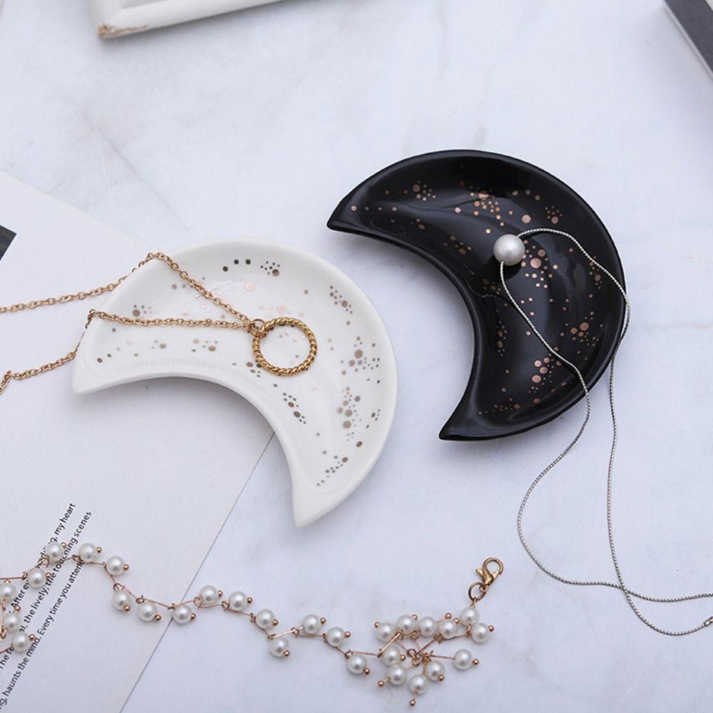 Nordic Jewelry Storage Plate Ceramic Ring Display Tray Bracelets Organizer  Desktop Ornaments