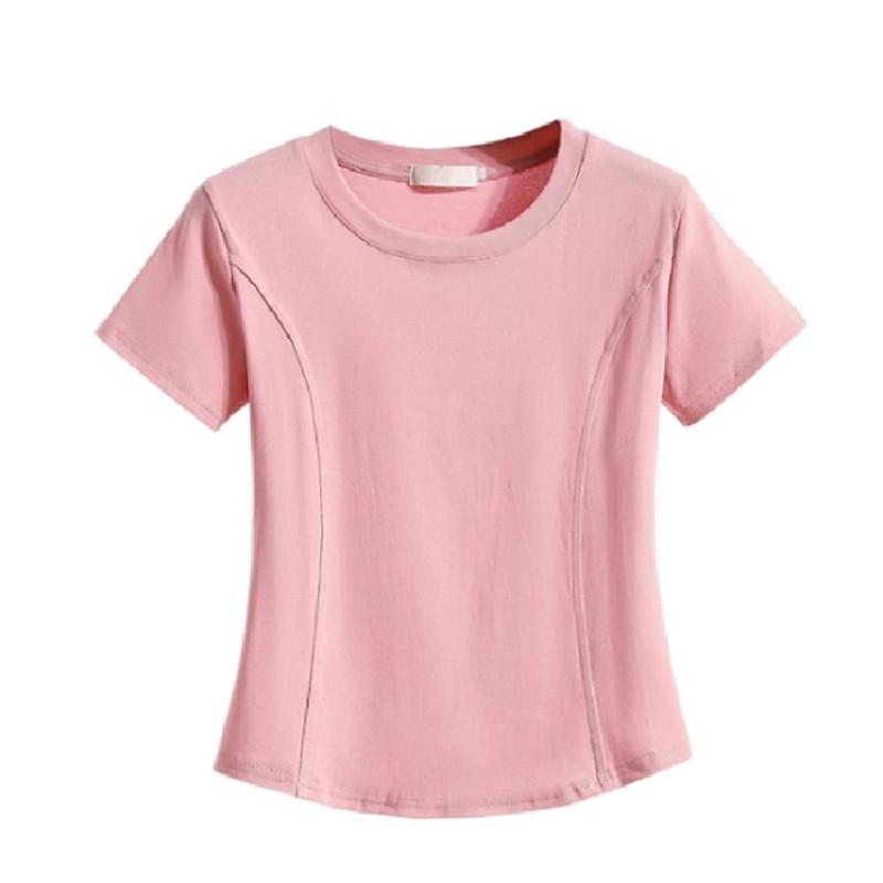 Women's Slim Fit Long Sleeve Herringbone T-Shirt - Round Neck, White, for Spring, Autumn, and Winter.