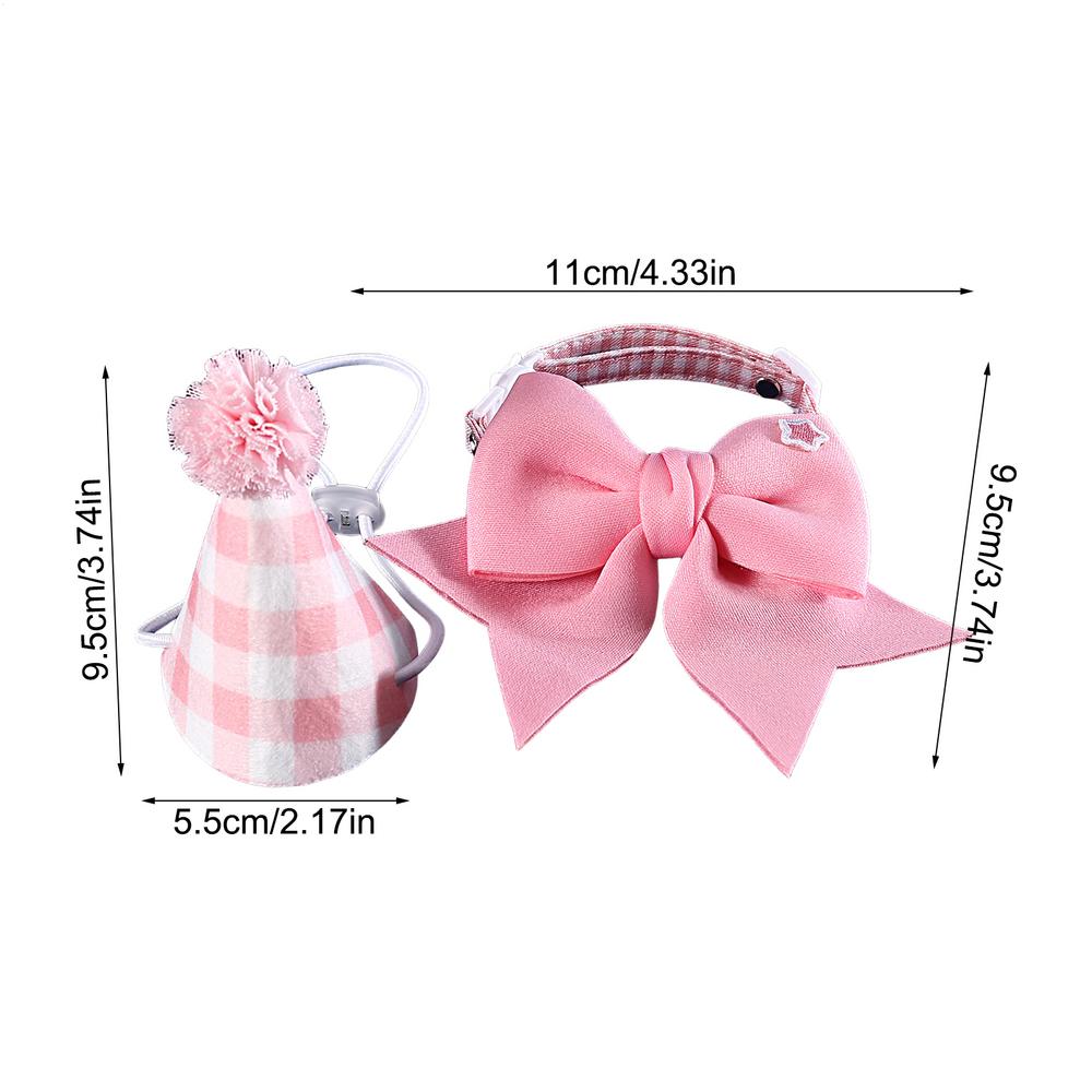 

Cat Birthday Hat Cute Headband Cat Hats Puppy Hat Pet Headwear Adjustable Bow Tie Small Dog Hat Plaid Hat Costume Decorations