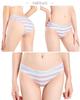 BEKYNI Ribbed Blend Colorful Sporty Brazilian Striped 5 Colors Women's Half-Back Cotton/Cotton Panties, Panties, (Size M)