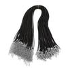 100 Pièces Cordon Cire Cordon de Collier en Vrac avec Fermoir Chaîne Bracelet Fournitures de Fabrication de Bijoux Accessoires 1,5 mm Diamètre 50 cm L 5 cm Extension Noir