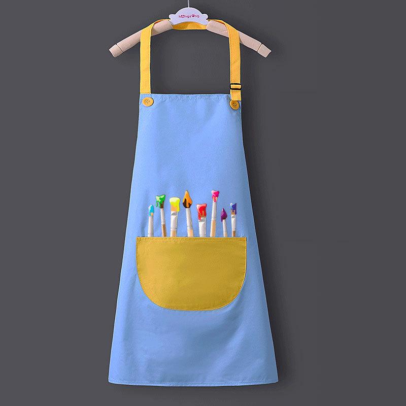 Waterproof Children's Art Apron with Sleeves - Ideal for Painting and Mealtime.