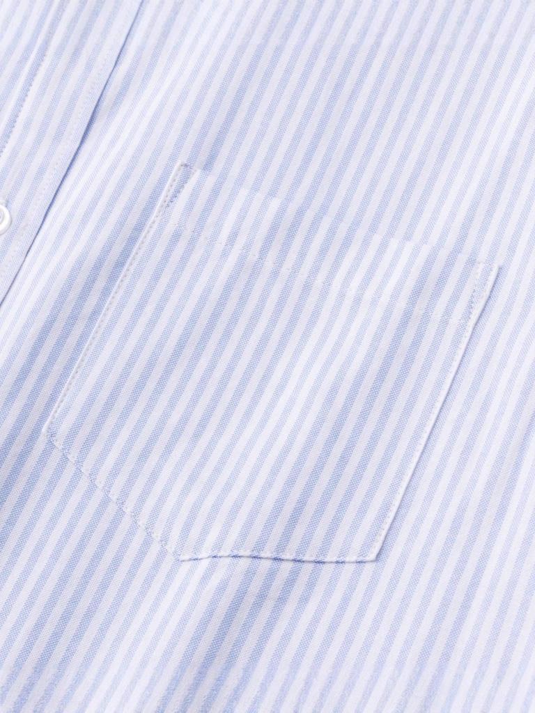 Men's Light Blue Slim Fit Classic Striped Long Sleeve Shirt - Spring & Autumn Fashion Style