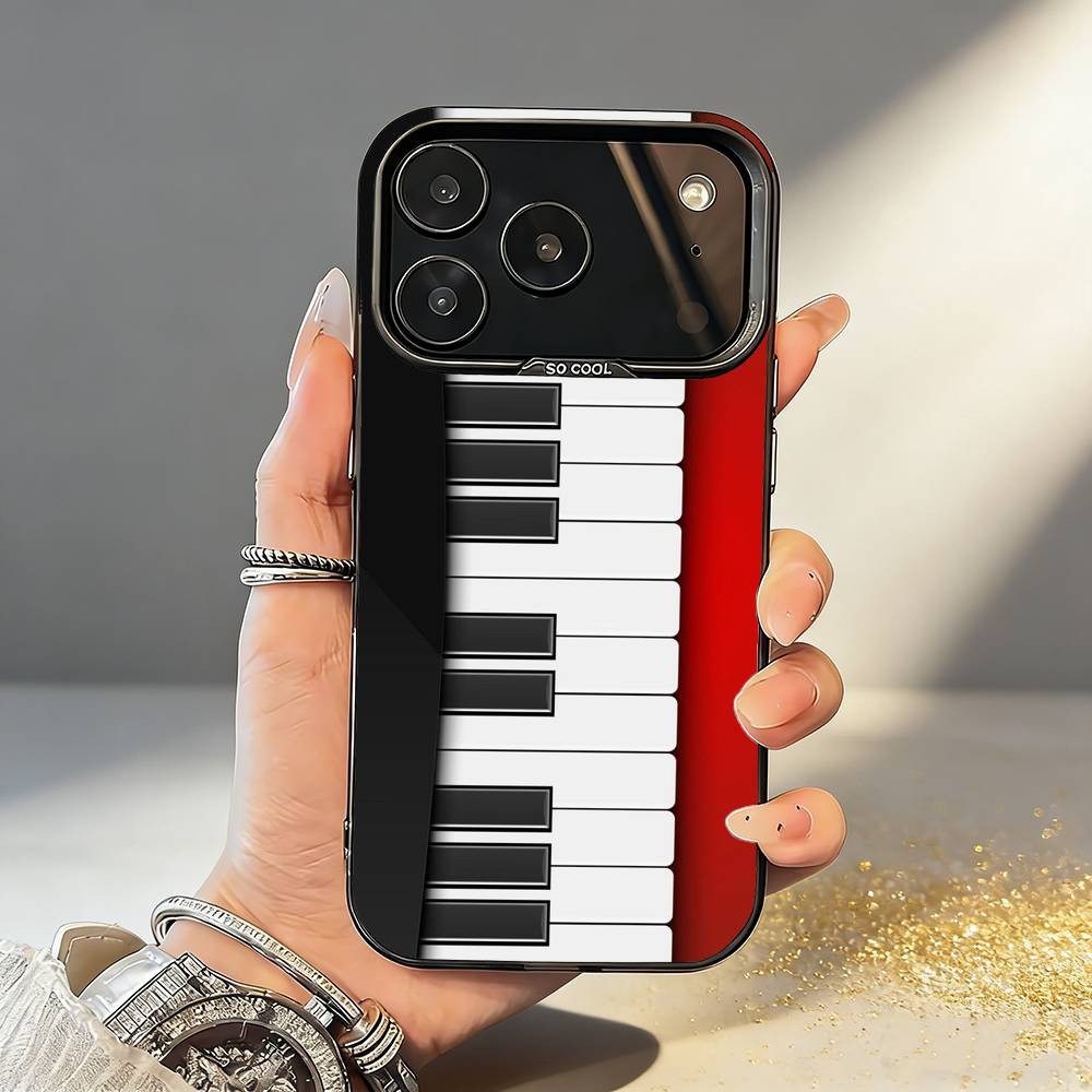 

Чехол для телефона P-Piano Vibe для iPhone 17, 16, 15, 14, 13, 12, 11, Pro, MAX Белый Матовый Ударопрочный Чехол iPhone15promax