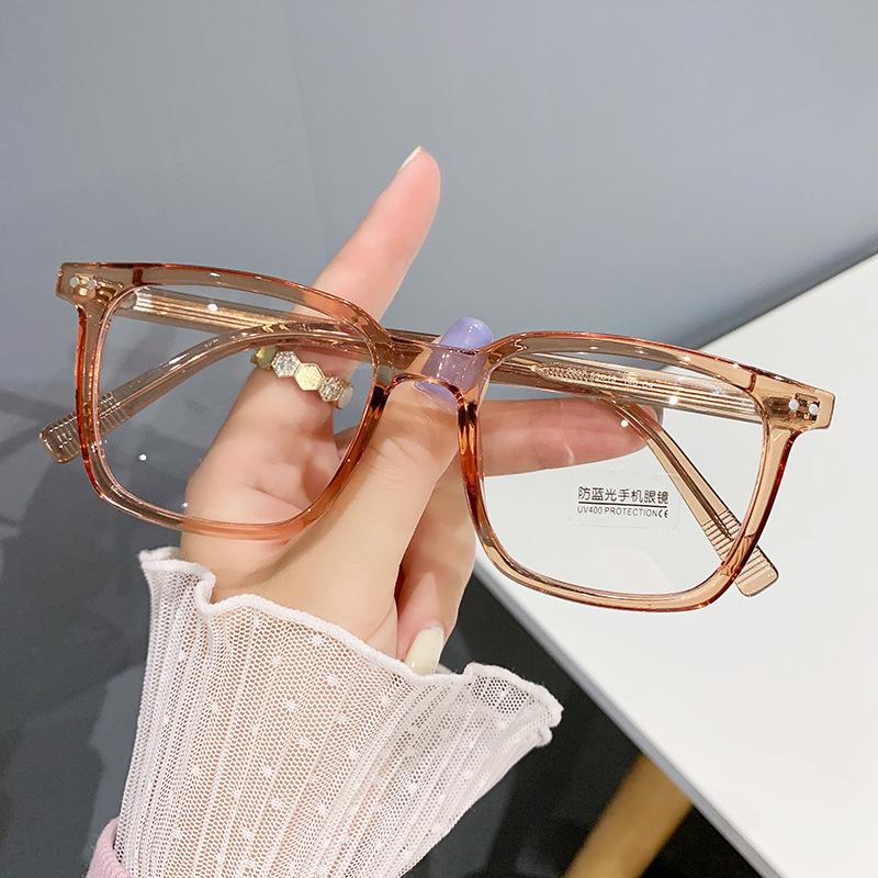 Glasses Frame Myopia Glasses Anti-Blue Flat Glasses Pure Black Glasses Frame Plain Artifact