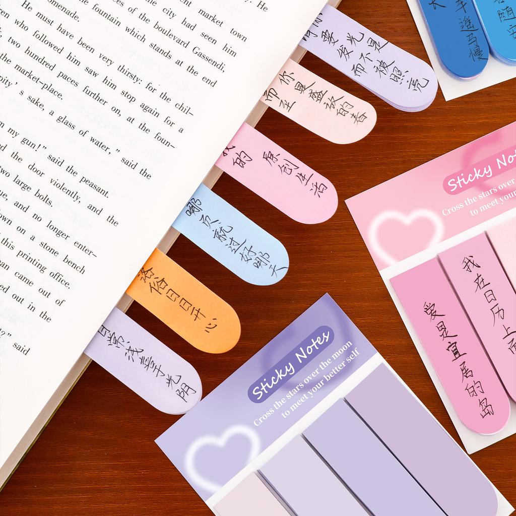 20 Sheets*4 Gradient Color Sticky Notes Self Adhesive Note Pads Memo Pad Point It Marker Index Labels Bookmark School Office Sup