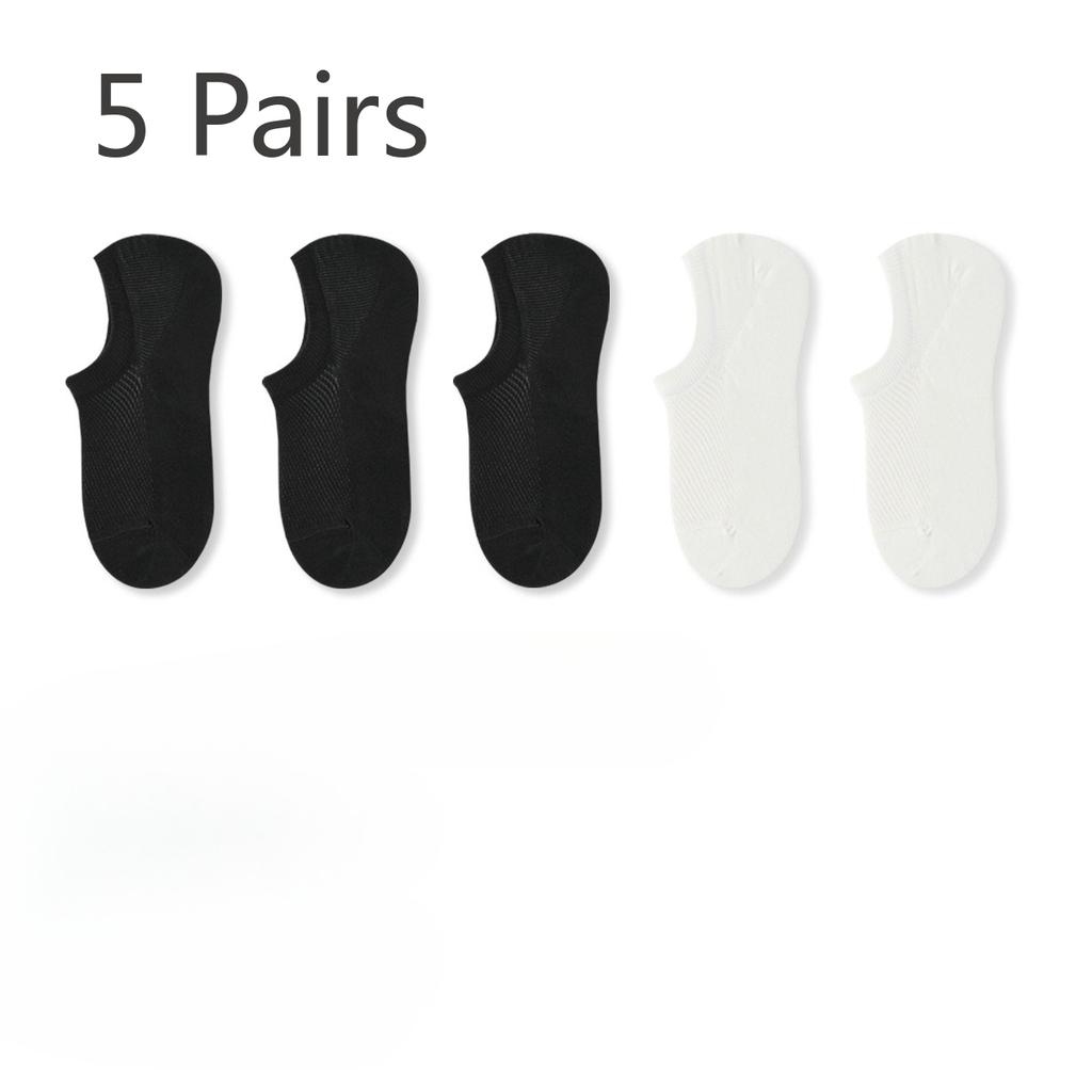5 Pairs of Men's Summer Thin 7A Antiseptic and Deodorant Cotton Sweat Absorber Mesh Can Not Fall Off The Heel Socks