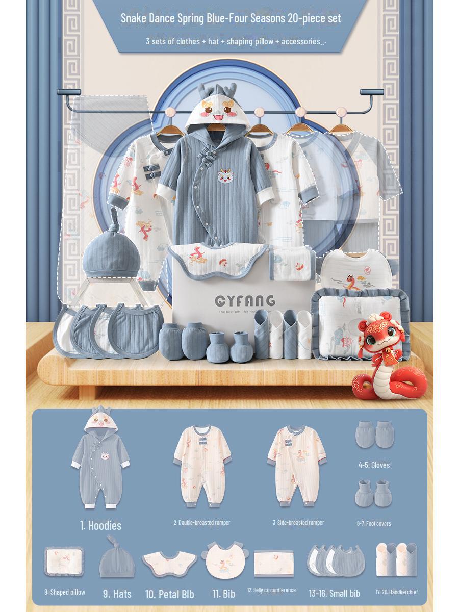 

Подарункова коробка для новонароджених: Дитячий костюм на весну та осінь - Подарунок повного місяця на рік Змії 73cm