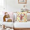 Cartoon Cute C-Curious G-George Pillow Case Office Cushions Suitable For Sofa Car Bedroom Decorative Cushion Cover