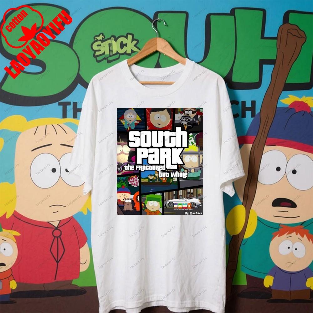 South Parks kleiner fetter Junge Cartman Süßes Cartoon Gedrucktes T-Shirt Shirt Humorvolle Streetwear Unisex Sommer Rundhals Kurzärmlig