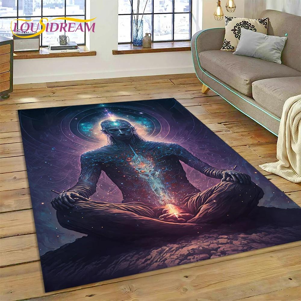 Naturalize Yoga Zen Meditatie Regenboog 7 Chakra Tapijt Vloerkleed voor Thuis Woonkamer Slaapkamer Bank Deurmat Decor, Vloerkleed Antislip Mat