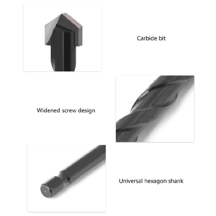 10Pcs Multifunctional Hexagonal Drill Bits Ceramic Wall Tile Glass Punching Hole Working Drilling Bits Accessories