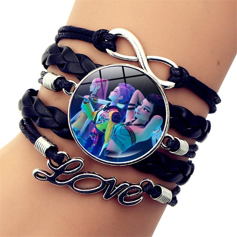Anime Kpop Demon Hunters Cosplay Prop Rumi Mira Zoey Pulsera Trenzada Figura Pareja Pulseras Joyas Regalos Para Ni Os As Entertaining Safe