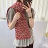 Korean version of retro rhombus knitted scarf for women, thickened in autumn and winter, warm and versatile, cold-proof atmosphere, neck protection rf