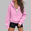 Damen Halbzip Kapuzenpullover Langarm Freizeit Sweatshirt Farbe