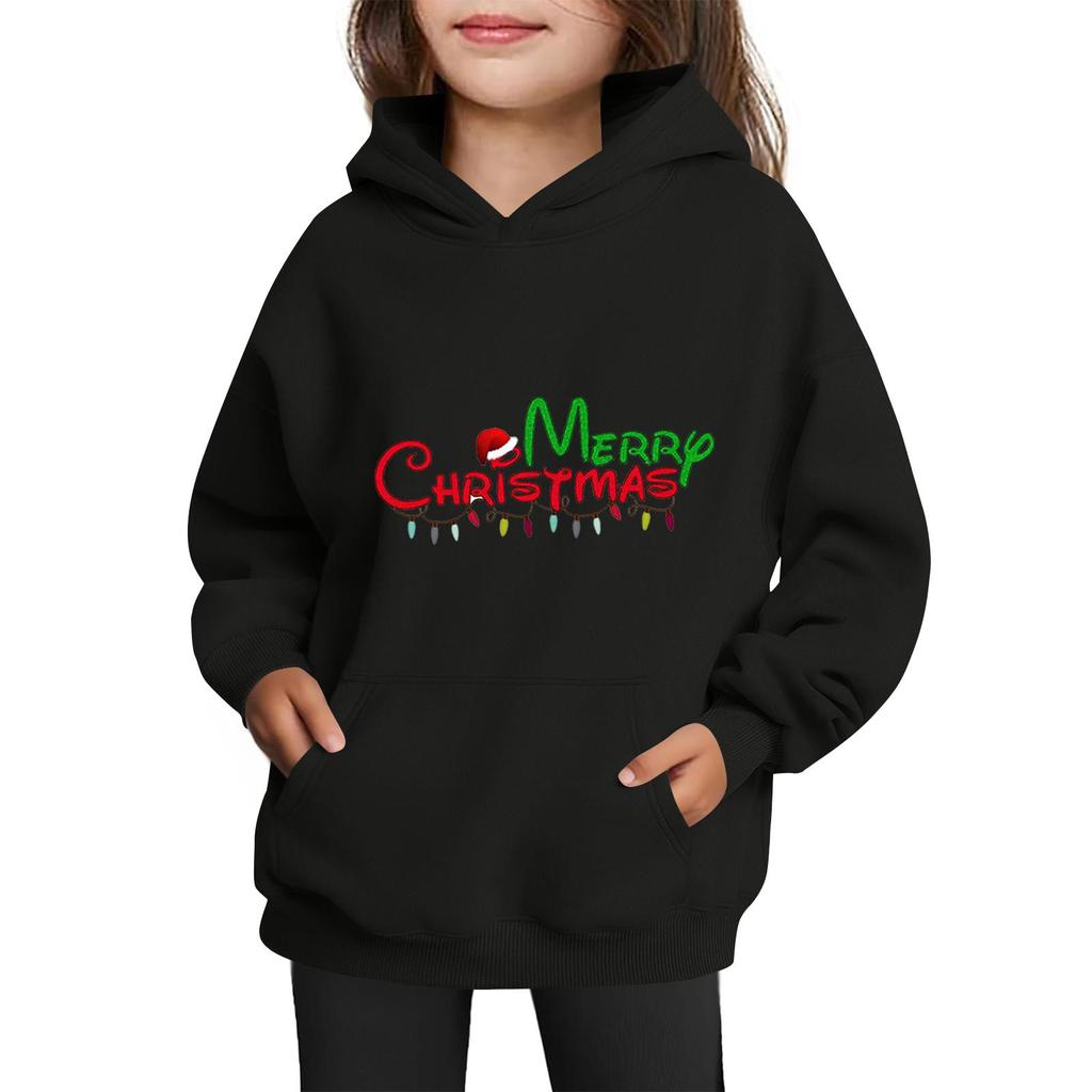 Sweatshirts für Teenager-Mädchen Hoodies Langarm Kordelzug Pullover Niedlicher Aufdruck Übergroßer Hoodie Weihnachten