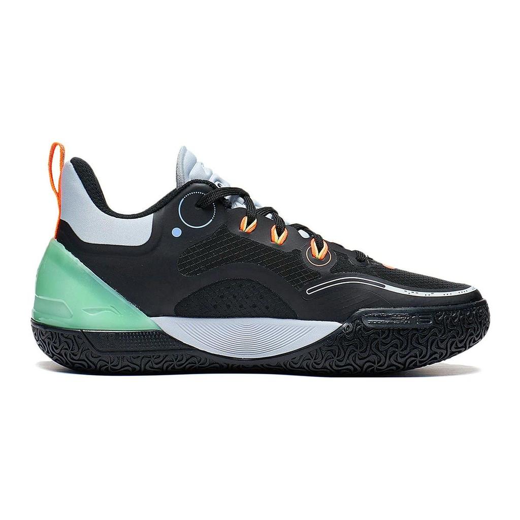 Li-Ning Cloud Anti-Slip Wear-Resistant Lightweight Rebound Low-Top Basketball Shoes Kids Sneakers Black Green YKBT022-7