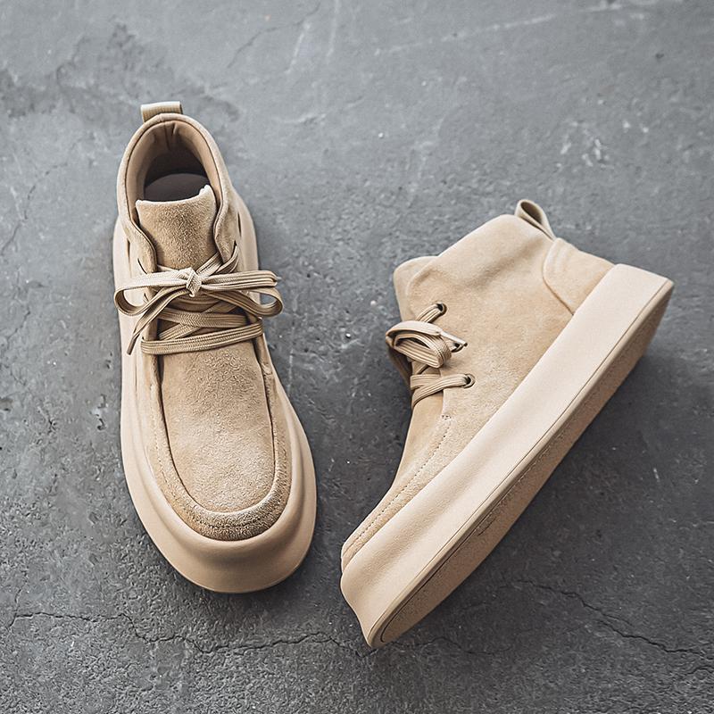 Soft Suede Leather Mens Basic Boots Luxury Brand Ankle Boots Vintage Basic Man Leisure Walk Footwear High Quality Business Shoes