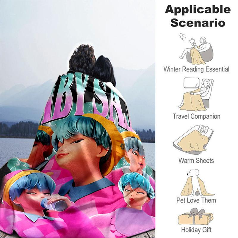 1pc Blanket K-Pop Demon Hunters Print Design, Lightweight Blanket for Sofa, Bed- Soft &Warm, Gift for All Seasons like Christmas, Halloween