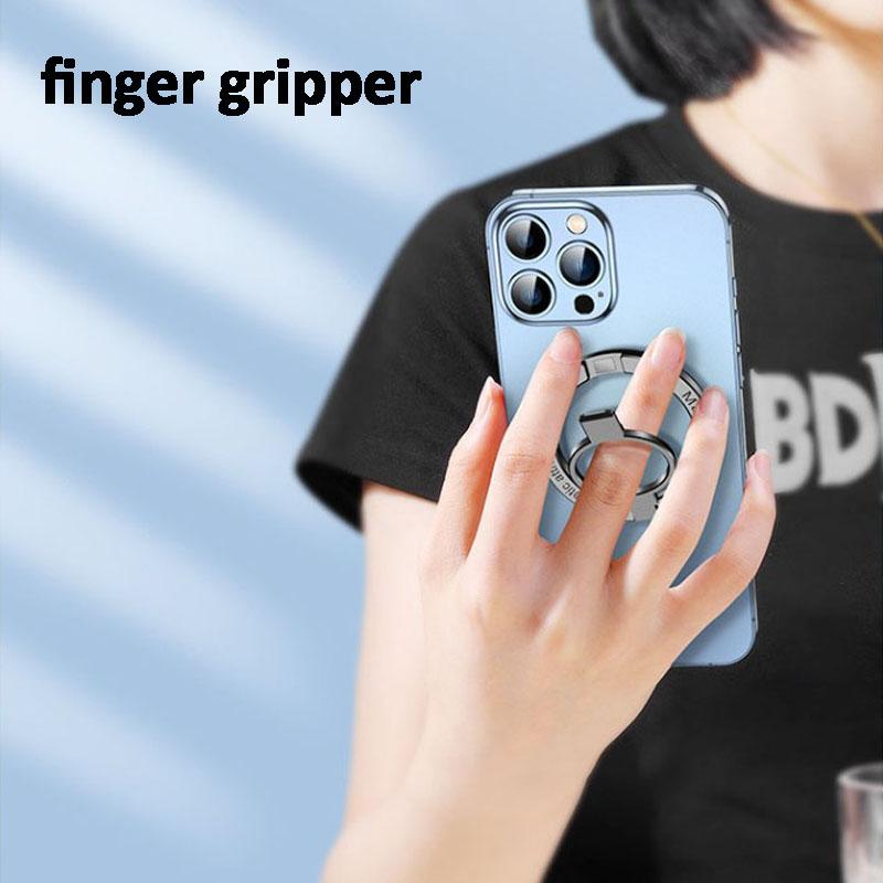 Aluminum Flexible Funny Foldable Hand Finger Grip 360 Rotating N52 Magnet Magnetic Cell Phone Ring Holder