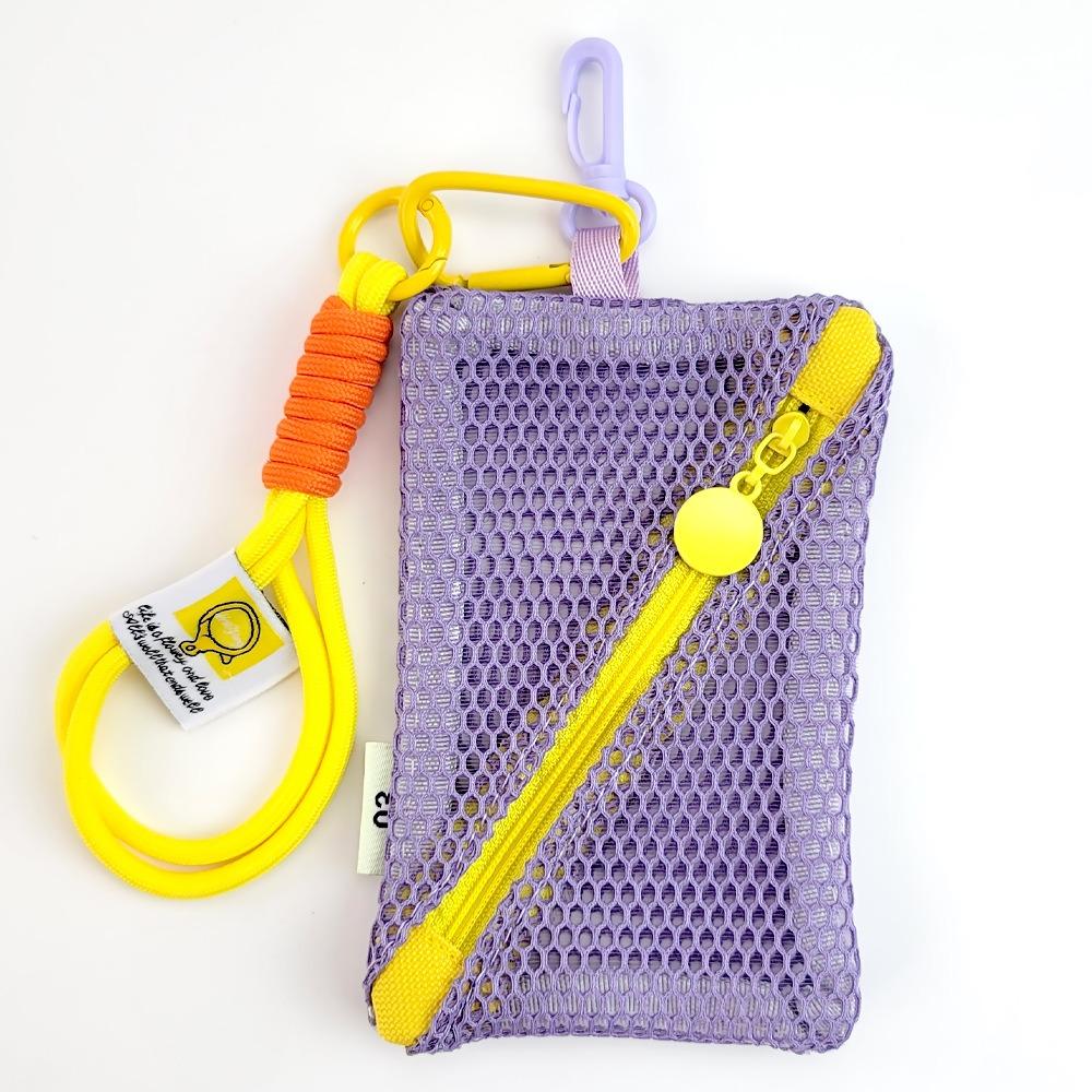 Small Capacity Square Mesh Storage Pouch Portable Clear Mesh Bag Creative Change Storage Bag  Men