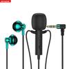 For Live Broadcast Karaoke with Clip Lapel Mic Earphones Portable 3.5mm In-ear Headset Surround Sound Earphones for Online Gamer