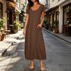 Breathable Summer Dress Long Nightgown for Women Short Sleeve Crew Neck Lounge Relaxed Fit Night Casual A-Line T Shirt Comfortable