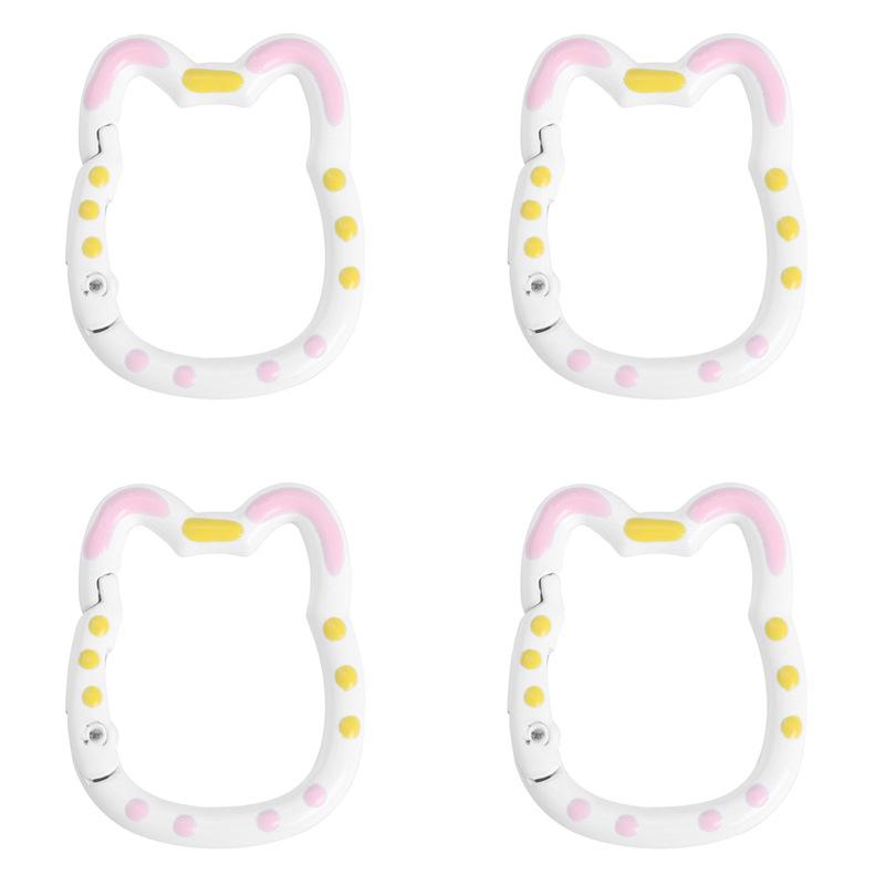 Alloy Lucky Cat Keychain: Double-Sided Drip Oil Pendant with Spray Paint Finish