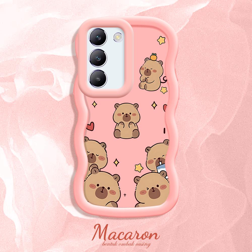 

Окрашенный узор Big Wave Edge Мягкий силиконовый материал Macaron чехол для телефона противоударный защитный резиновый чехол для OnePlus Vivo Motorola Moto Motorola Moto E22 розовый